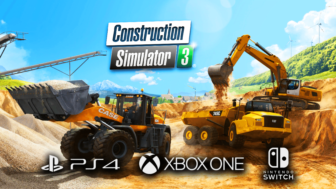 Construction Simulator 3 - Console Edition. Após o grande sucesso da popular versão móvel do jogo, os entusiastas da construção podem mostrar suas habilidades no controle de máquinas pesadas agora também no PlayStation 4 e Xbox One. O jogo também chegará para o Nintendo Switch ainda neste ano