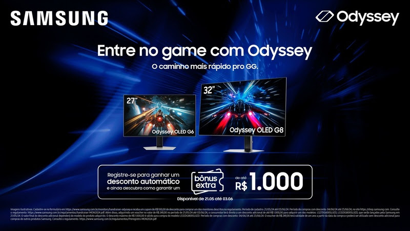 Monitores Samsung OLED G8 e OLED G6