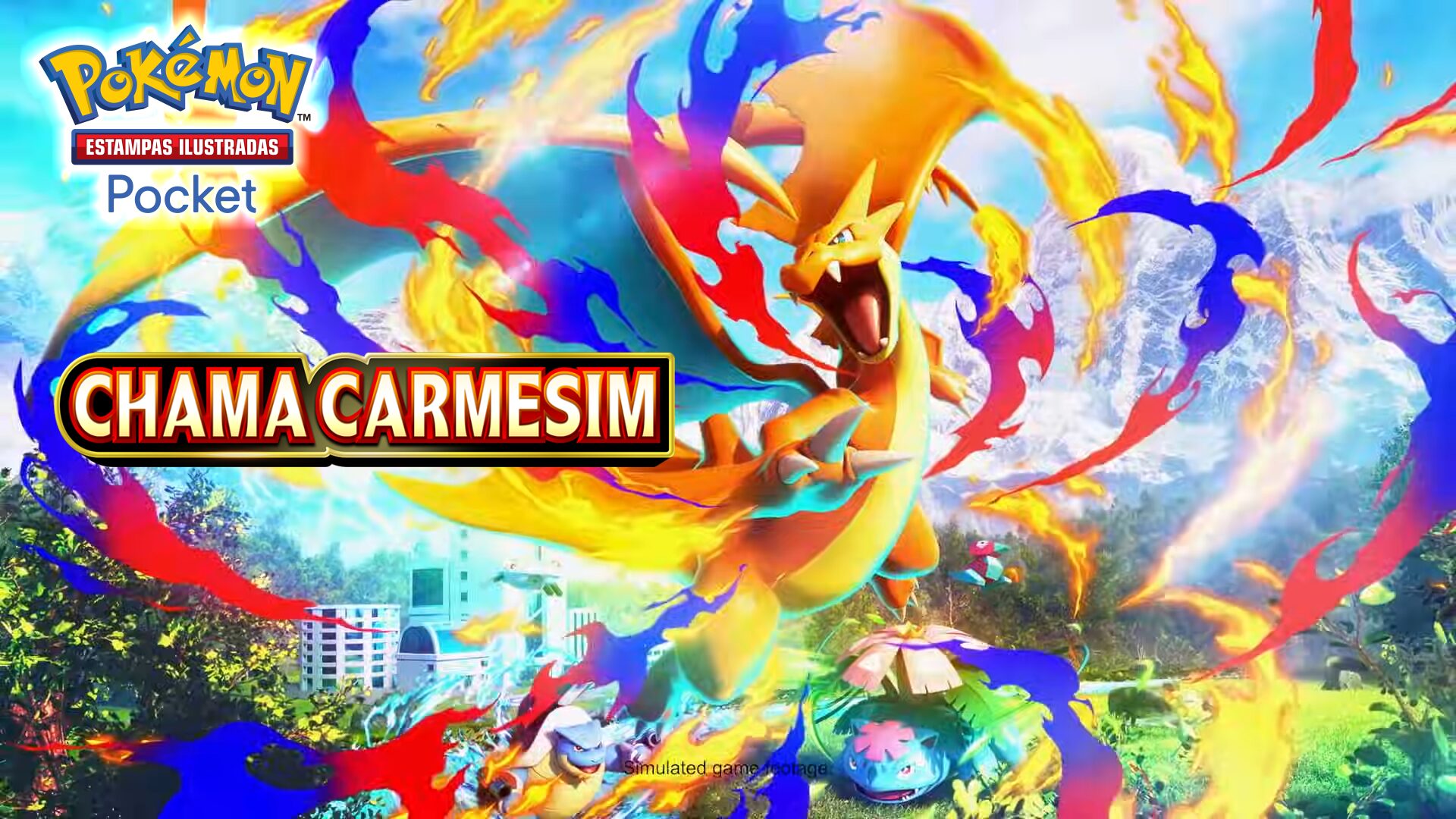 Pokémon Estampas Ilustradas Pocket chama carmesim